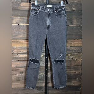 Abercrombie & Fitch Curve Love The Ankle Straight Ultra High Rise Jean